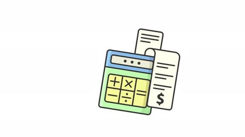 calculator icon animation, bill and calculator animated icon for business template background elemen