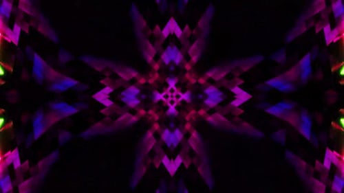 Vibrant neon kaleidoscope pulsates with energy and motion