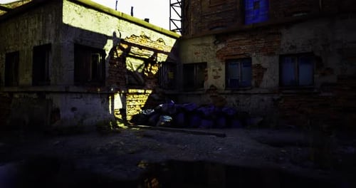 Gritty Urban Decay Environment Flythrough Animation