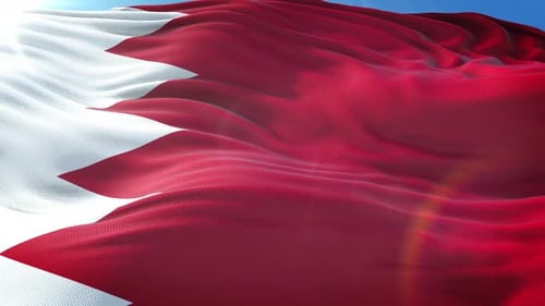 Waving Flag of Bahrain Realistic Looping Animation