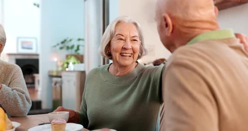Senior Friends Celebrating a Birthday Together