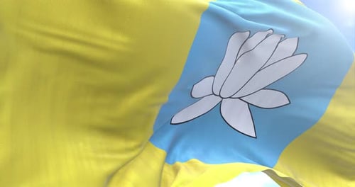 Caméra agitant et pivotant le drapeau de Kalmoukie 4K