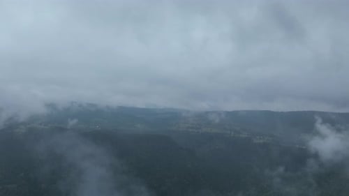 Misty Mountains Aerial Landscape