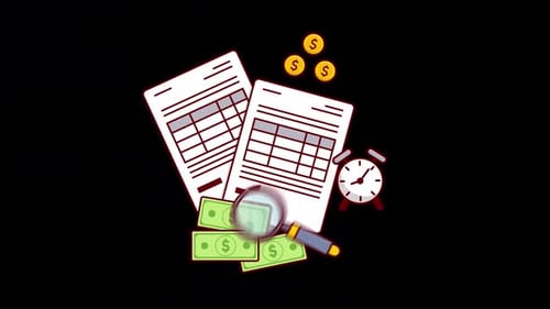 Financial Documents and Audit Tools Illustration Alpha