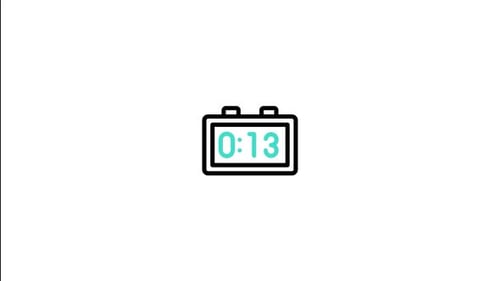 Digital Clock Countdown Timer Outline Animation