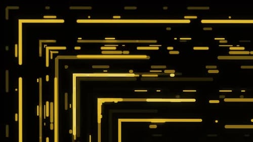 Glowing Yellow Geometric Lines Abstract Motion Graphics