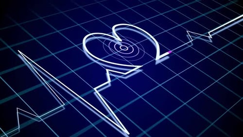 Modern Medical Heartbeat ECG Monitor Animation