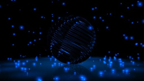 Background with Falling Blue Particles, Figure, 3D Render, Unique Design, Exclusive