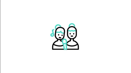 Outline Animation of Two People Singing a Duet