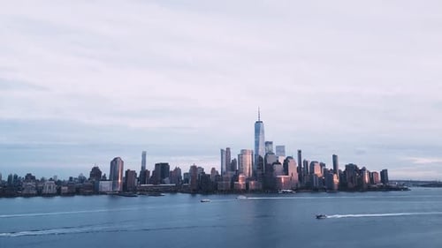 New York Skyline Manhattan View From Jersey New York Skyscraper Aerial View of Big Apple New York