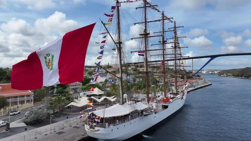 Famous Ship At Otrobanda Curacao. Caribbean Island.