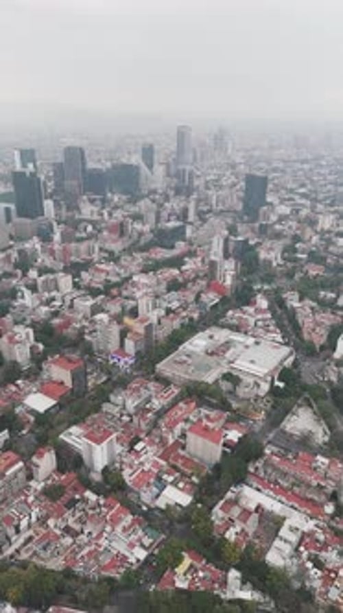 Aerial video over Mexico's capital, Mexico City