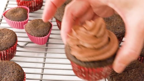 Chocolate Cupcakes With Chocolate Cream