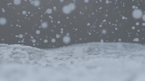 Realistic Falling Snow Particles Loop Background