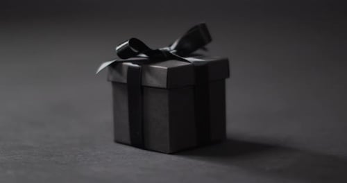 Black Gift Box With Black Ribbon