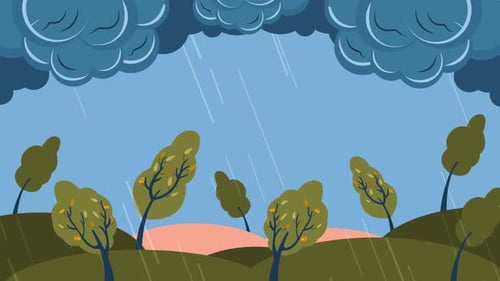Animación de fondo de lluvia monzónica