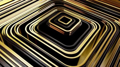 Pulsing Gold And Black Squares Loop