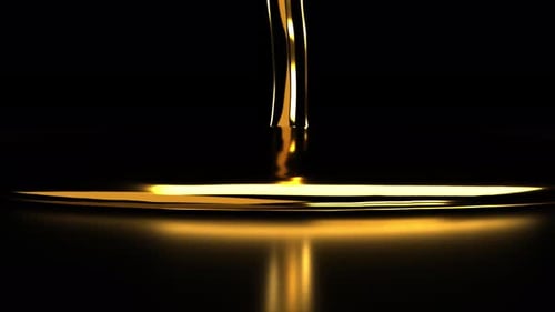 Luxury Golden Fluid Flow on Black Background