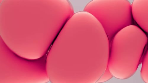 Abstract Animation of Vibrant Pink Morphing Spheres