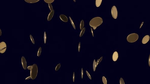 Falling Gold Coins Seamless Loop Background
