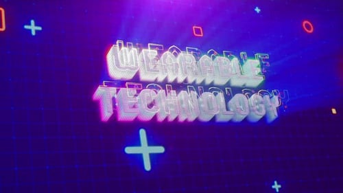 Digital Neon Glitch Title: Wearable Technology Reveal