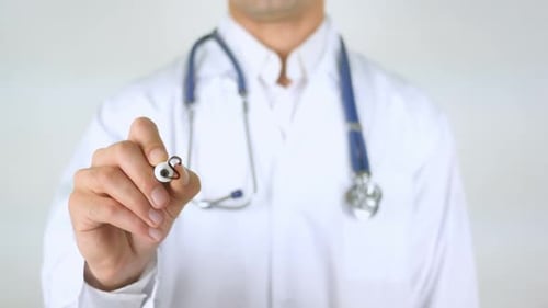 Doctor Writes Message Stop Virus with Marker