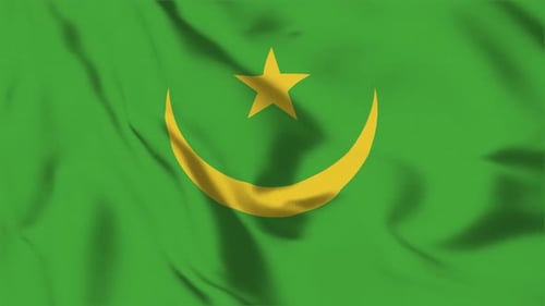 Drapeau agitant de la Mauritanie