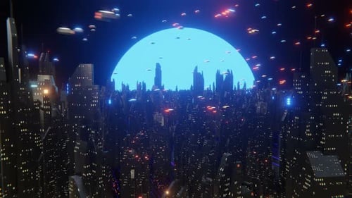 Futuristic City Flying Cars