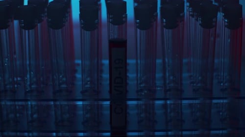 Alert in Lab Closeup of Scientific Laboratory in Hospital Epidemic Disease Healthcare Vaccine