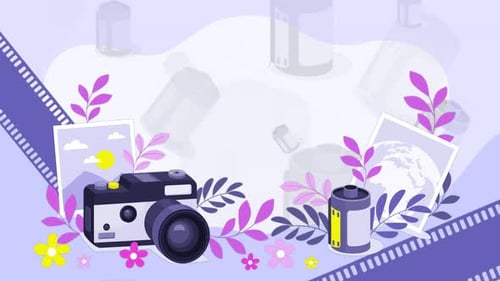 Creative Photography Flat Design Looping Background Animation