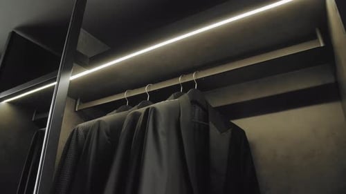 Modern Closet Displaying Elegant Suits