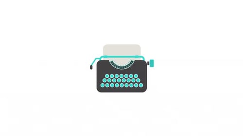 Typewriter symbol icon animation video