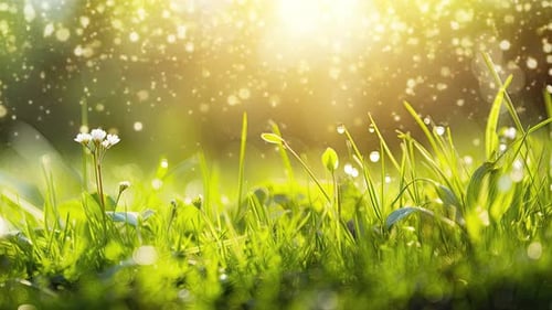 Spring Grass with Sunshine