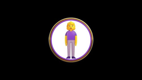 Looping 3D Stylized Character Animation in Circle Frame