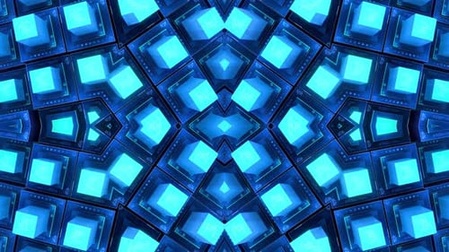 Pulsing Digital Blue Columns Array