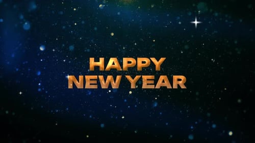 Happy New Year Text Particle Light Background