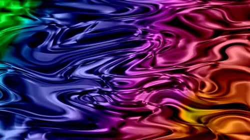 Animation numérique de liquate multicolore aux couleurs vert, or violet avec fond animé.162