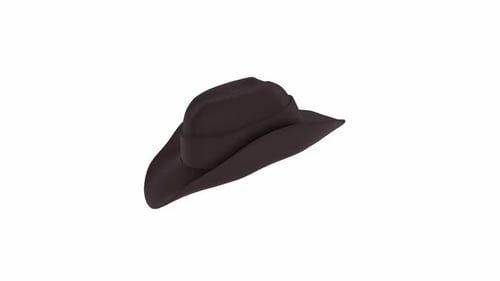 Animated 3D Dark Cowboy Hat Rotation