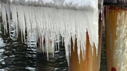Icicles under pier