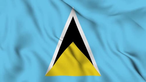 Waving Flag of Saint Lucia Seamless Loop