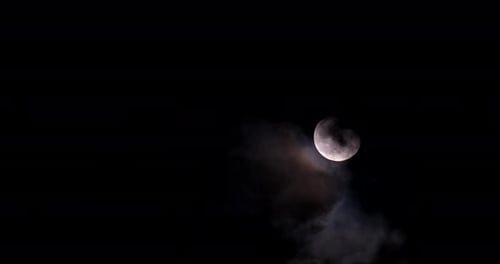 Full Moon with Dark Clouds at Night