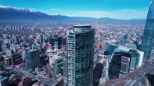 Santiago Chile. Cityscape downtown district of capital city of Chile.