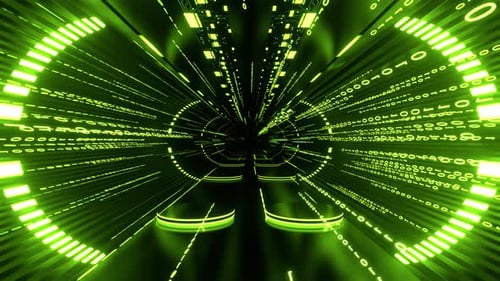 Light Green Futuristic Journey Into Digital Background Vj Loop In 4K