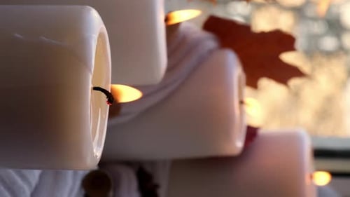 Burning Candles for Calm and Cozy Home Ambiance