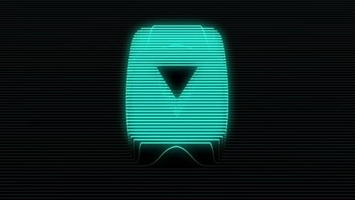 Animated Retro Scanline Play Button Logo Reveal