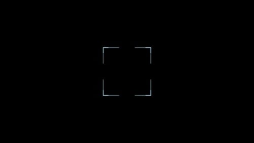 Collection d'interfaces : boucle décolorée des quatre coins d'un carré au centre sur fond sombre