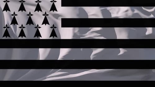 Realistic Waving Brittany Flag Animation