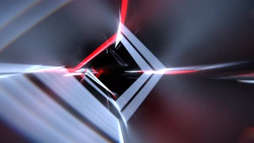 Red And White Neon Strobe Tunnel Background Vj Loop I 4K