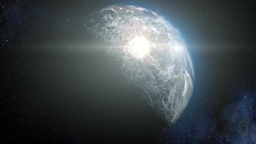 Nukleare Explosion auf dem amerikanischen Kontinent, Weltraumansicht