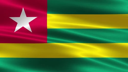 Realistic Waving Togo Flag Background Animation